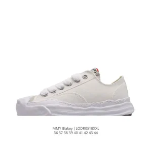 Mmy Blakey Distressed Canvas Sneakers with Melted Sole