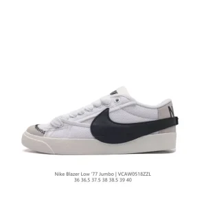 Nike Blazer Low '77 Jumbo Sneakers with Oversized Swoosh and Wide Laces