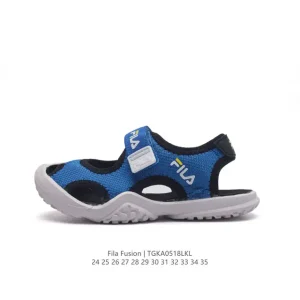FILA Kids Summer Closed-Toe Sandals with Velcro Straps for Boys and Girls