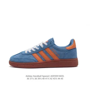 Adidas Handball Spezial Leather Court Style Sneakers with Rubber Sole