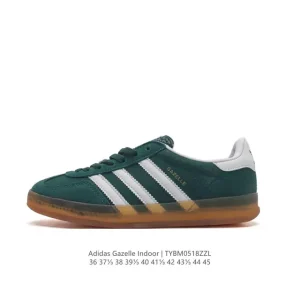 Adidas Originals Gazelle Indoor Retro Leather Sneakers with Gum Sole