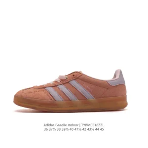 Adidas Originals Gazelle Indoor Retro Leather Sneakers with Gum Sole