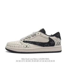 Travis Scott x Louis Vuitton x Nike Air Jordan 1 Low OG SP Damier Azur Brown LV Monogram