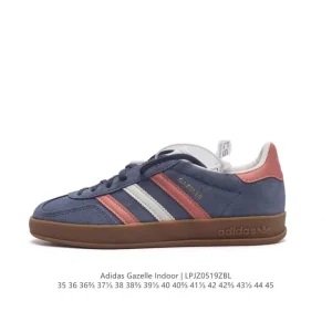 Adidas Originals Gazelle Indoor Retro Leather Sneakers with Gum Sole