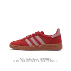 Adidas Handball Spezial Vintage Leather Court Shoes with Rubber Sole