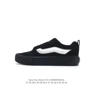 Vans Knu Skool VR3 LX Bread Shoe in Classic Black White Suede