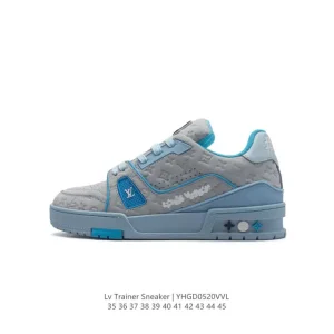 Louis Vuitton Trainer Sneaker Low Top Leather Shoes with Thick Sole