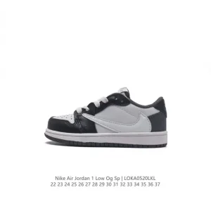 Jordan Air 1 Low OG SP Military Blue Reverse Swoosh Kids Basketball Shoes