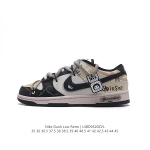 Nike Dunk Low Retro Vintage Basketball Skateboarding Shoes with Dual Laces