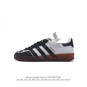 Adidas Originals Gazelle Indoor Retro Leather Sneakers with Gum Sole