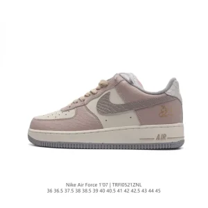Nike Air Force 1 07 Low White Leather Sneakers with Air Cushion