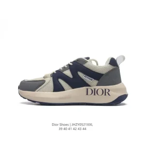 Dior Men's Low-Top Retro Running Sneakers with Thick Sole