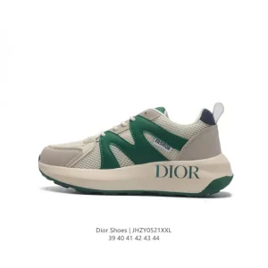 Dior Men's Low-Top Retro Lifestyle Sneakers with Thick Sole