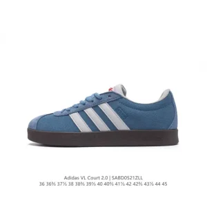Adidas Vl Court 2.0 Shoes White T-Shape Toe Sneakers