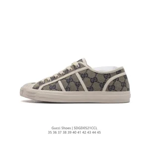 Gucci Tennis 1977 Canvas Sneakers with Vintage Logo Print and Rubber Sole for Men and Women