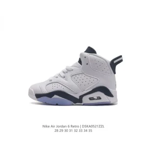 Jordan AJ6 Retro Low Kids PSG Paris Saint-Germain Soccer Inspired Sneakers