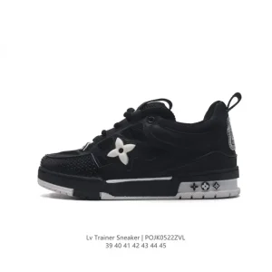 Louis Vuitton Trainer Sneaker Low Leather Thick Sole 3D Logo Comfortable Shoes