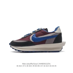 Sacai x Nike LDWaffle Layered Double Swoosh Running Shoes