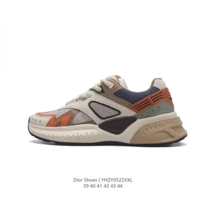 Dior Men's Low-Top Retro Lifestyle Sneakers with Thick Sole