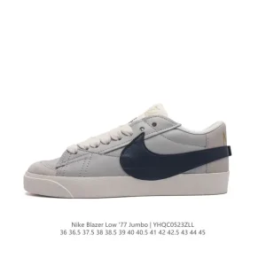 Nike Blazer Low '77 Jumbo Sneakers with Oversized Swoosh and Wide Laces