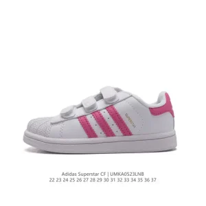 Adidas Superstar Slip-On Kids Leather Shell Toe Velcro Sneakers