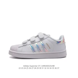 Adidas Superstar Slip-On Kids Shoes Leather Shell Toe Magic Tape Vintage Style