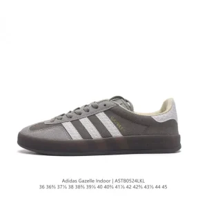 Adidas Originals Gazelle Indoor Retro Leather Sneakers with Gum Sole