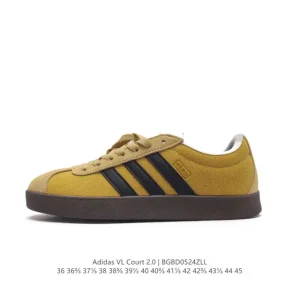 Adidas Vl Court 2.0 Shoes White T-Shape Toe Sneakers