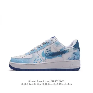 Nike Air Force 1 '07 Low White Leather Sneakers with Air Cushion