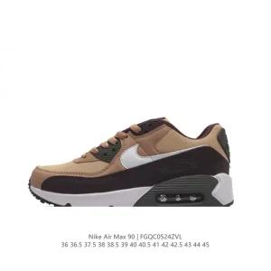 Nike Air Max 90 Vintage Running Shoes with Leather and Mesh Upper