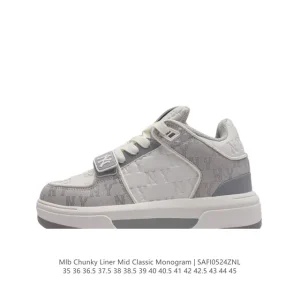 MLB Chunky Liner Mid Retro Street Style Leather Sneakers