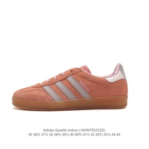 Adidas Originals Gazelle Indoor Retro Leather Sneakers with Gum Sole