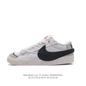 Nike Blazer Low '77 Jumbo Vintage Style Sneakers with Wide Laces and Suede Details