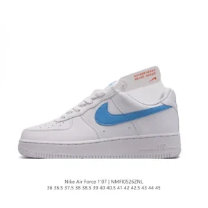 Nike Air Force 1 '07 Low White Leather Sneakers with Air Cushion
