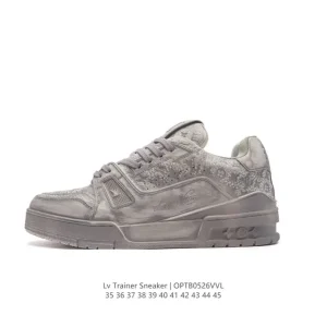 Louis Vuitton Trainer Sneaker Low Thick Sole Leather Shoes