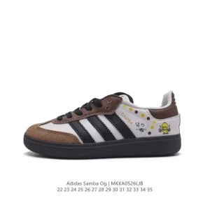 Adidas Samba Og Shoes Classic White Leather T-Toe Kids Sneakers