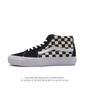 Vans Sk8-Mid Checkerboard Canvas Shoes for Men and Women