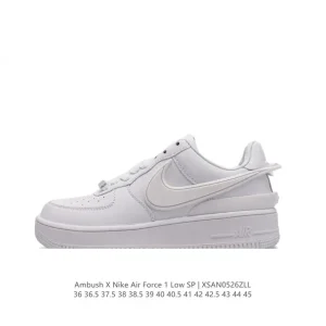 Nike Air Force 1 Ambush Low SP Leather Sneakers with Extended Swoosh