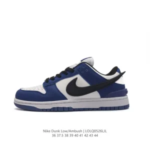 Nike Air Force 1 Ambush Low Top Leather Sneakers with Extended Swoosh