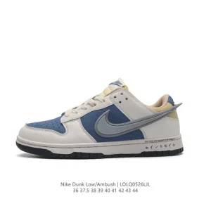 Nike Air Force 1 Ambush Low Top Leather Sneakers with Extended Swoosh