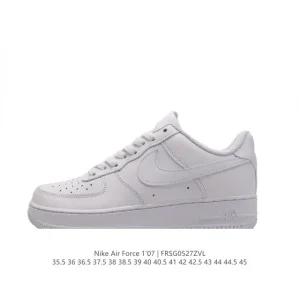 Nike Air Force 1 '07 Low Top Leather Sneakers with Air Cushioning
