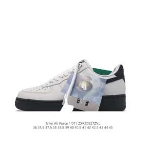 Nike Air Force 1 Low 07 White Leather Sneakers with Air Cushion