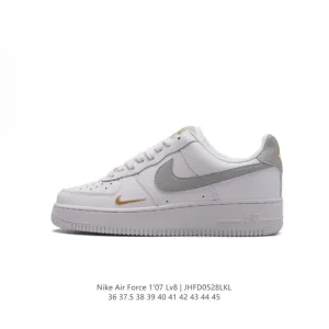 Nike Air Force 1 '07 Low White Leather Sneakers with Air Cushion