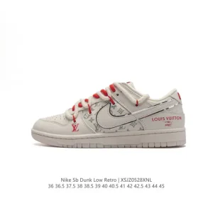 Nike Dunk Low Retro Louis Vuitton Collaboration Vintage Basketball Skate Shoes