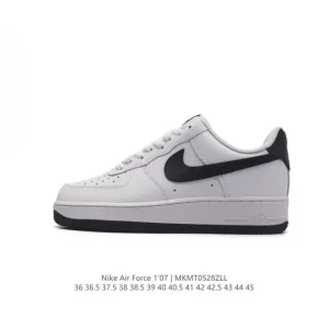 Nike Air Force 1 '07 Low White Leather Casual Sneakers with Air Cushioning