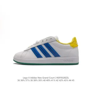 Adidas Neo Grand Court Lazy Egg Collaboration White Sneakers for Men and Women