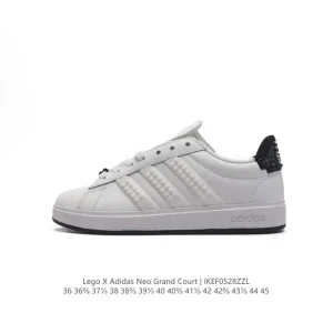 Adidas Neo Grand Court Lazy Egg Collaboration White Sneakers for Men and Women