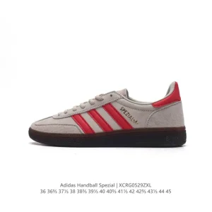 Adidas Handball Spezial Vintage Leather Sneakers with Three Stripes