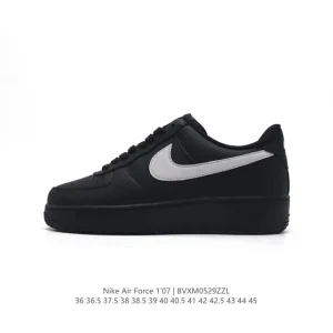 Nike Air Force 1 '07 Low White Leather Sneakers with Air Cushioning