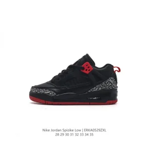 Jordan Spizike Low Kids Basketball Shoes - Classic Crackle Design